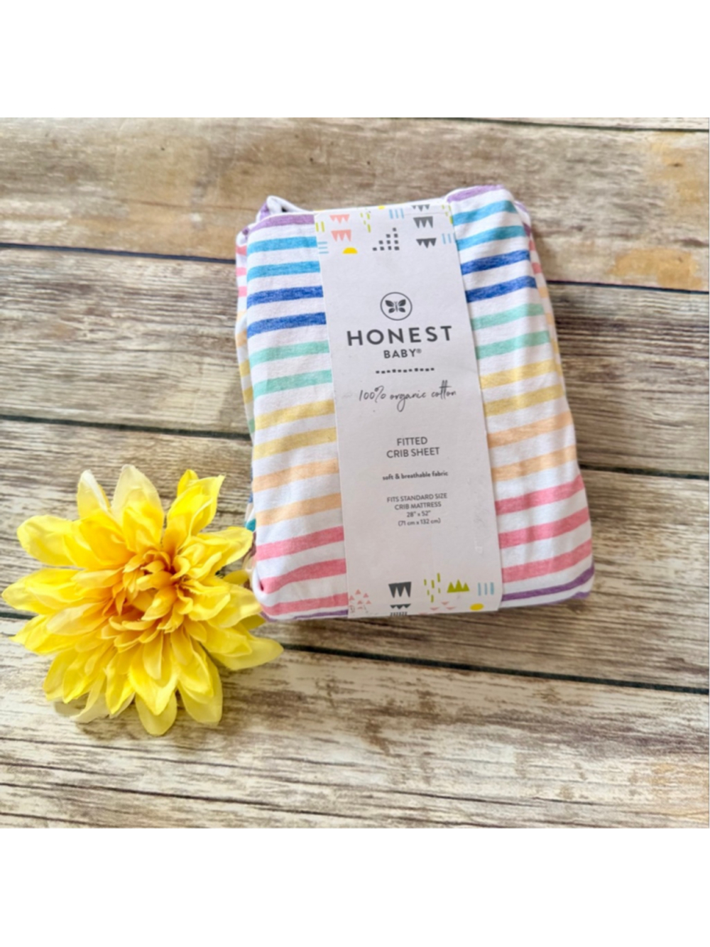 NEW RAINBOW STRIPE HONEST CRIB SHEET